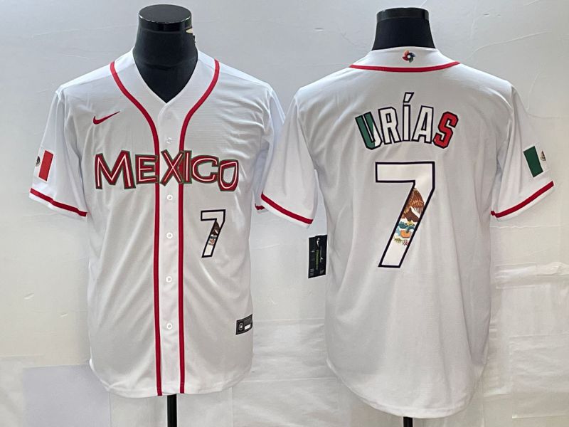 Men 2023 World Cub Mexico #7 Urias White Nike MLB Jersey64
